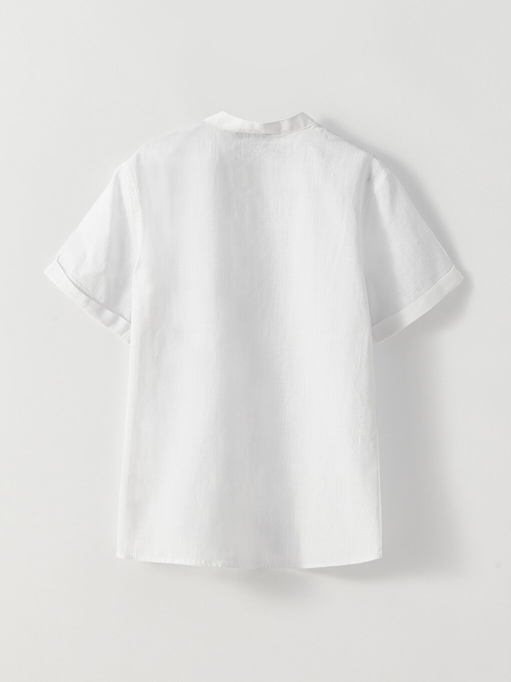 Grandad Collar Basic Short Sleeve Boy's Shirt -S38607Z4-R9K