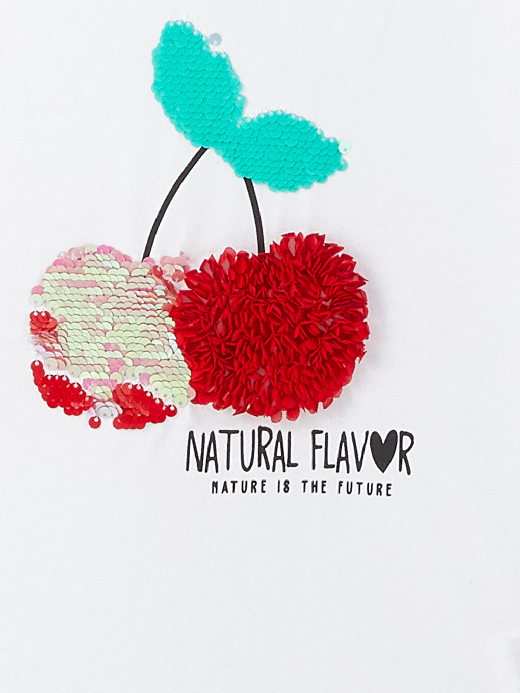 Beyaz Bisiklet Yaka Baskılı Kısa Kollu Kız Çocuk Tişört-2