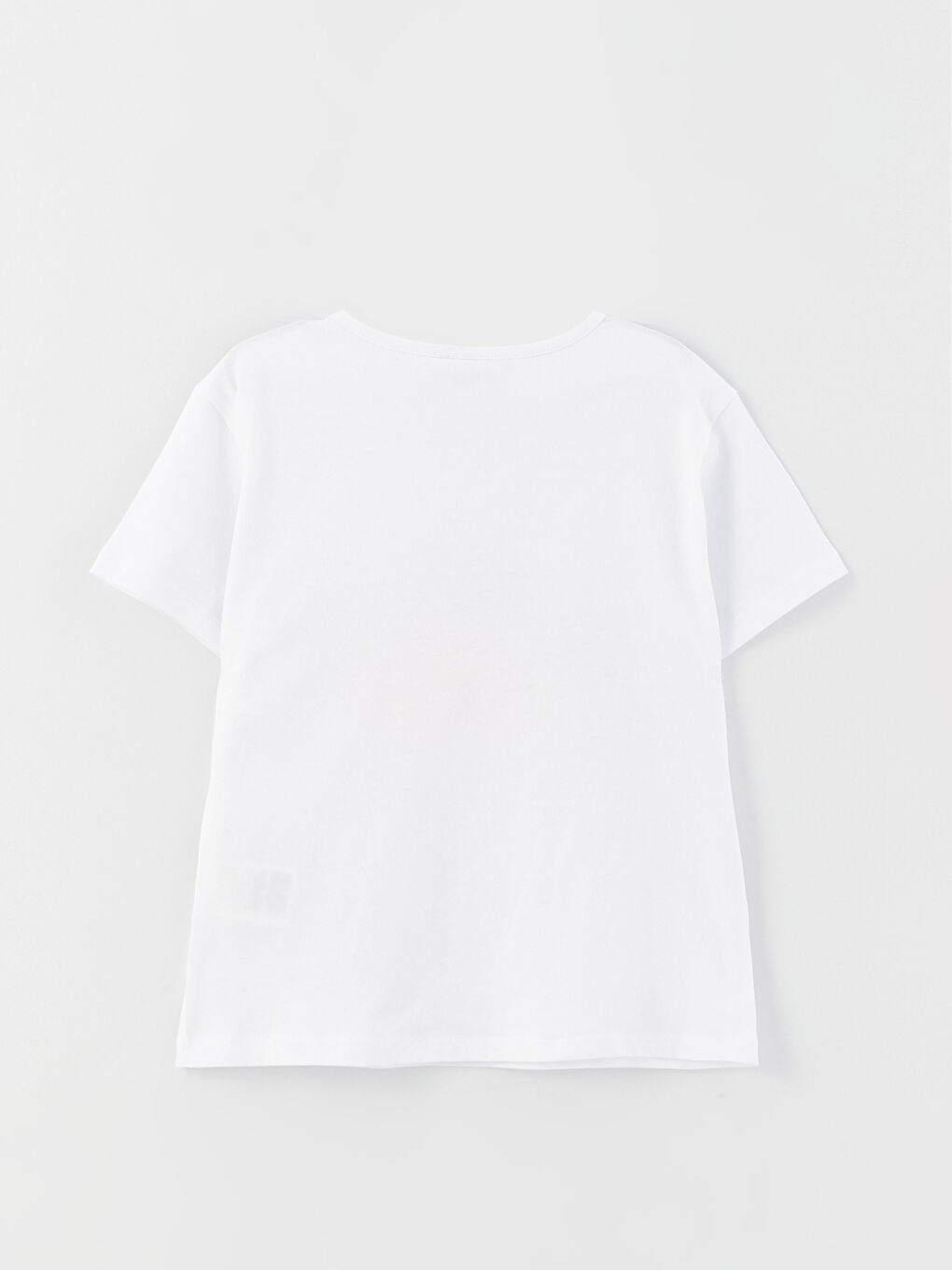 تيشيرت للبنات بياقة دائرية مطبوع كم قصير-3