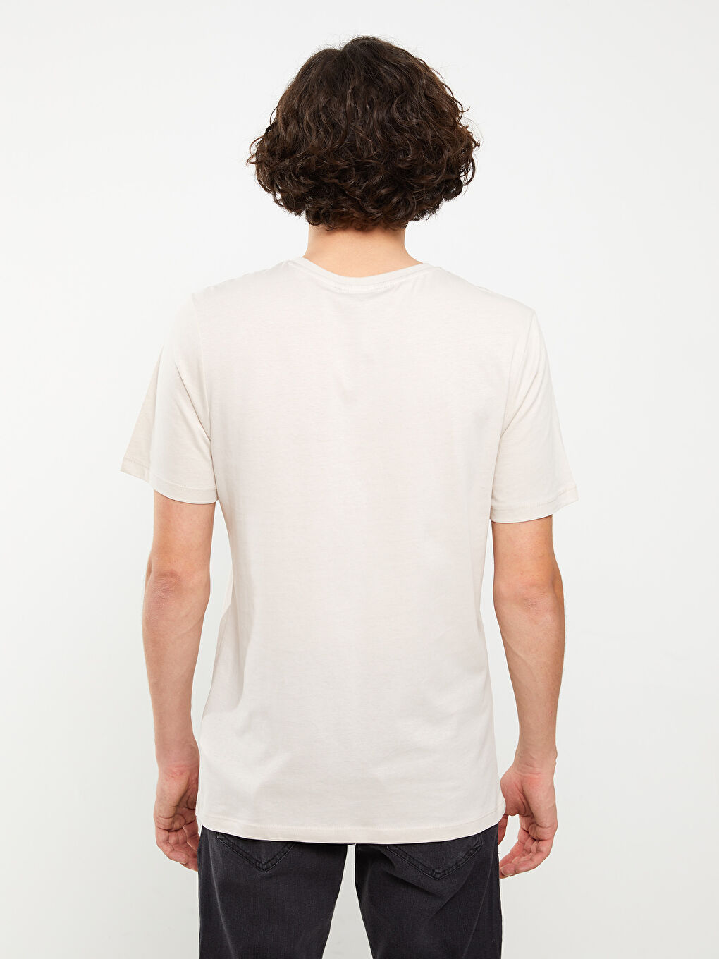 تيشيرت رجالي ياقة دائرية كم قصير مطبوع قطن ممشط-4