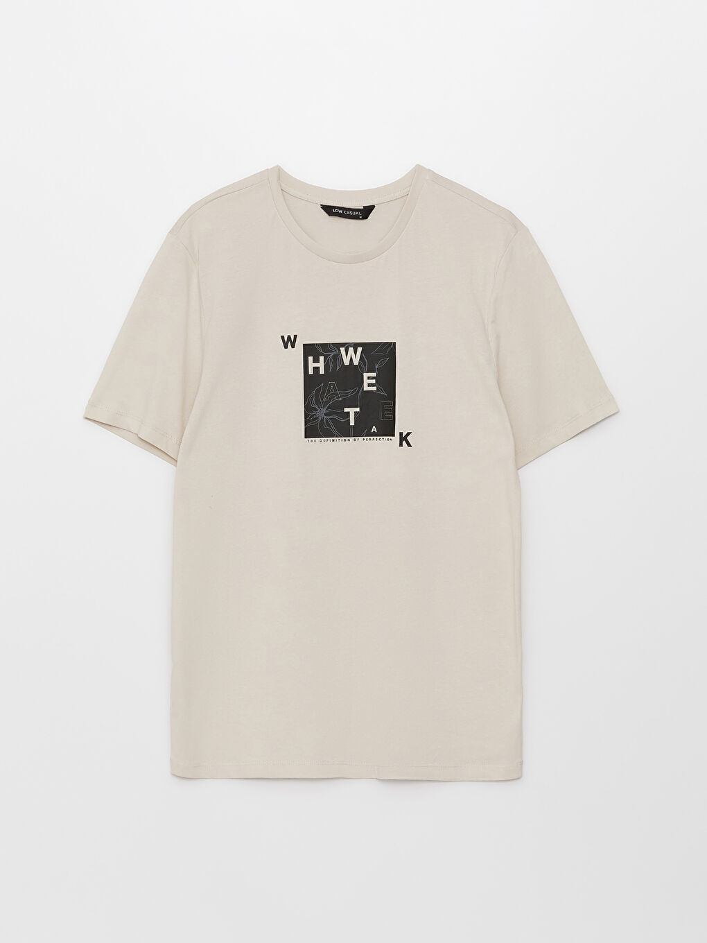 تيشيرت رجالي ياقة دائرية كم قصير مطبوع قطن ممشط-5