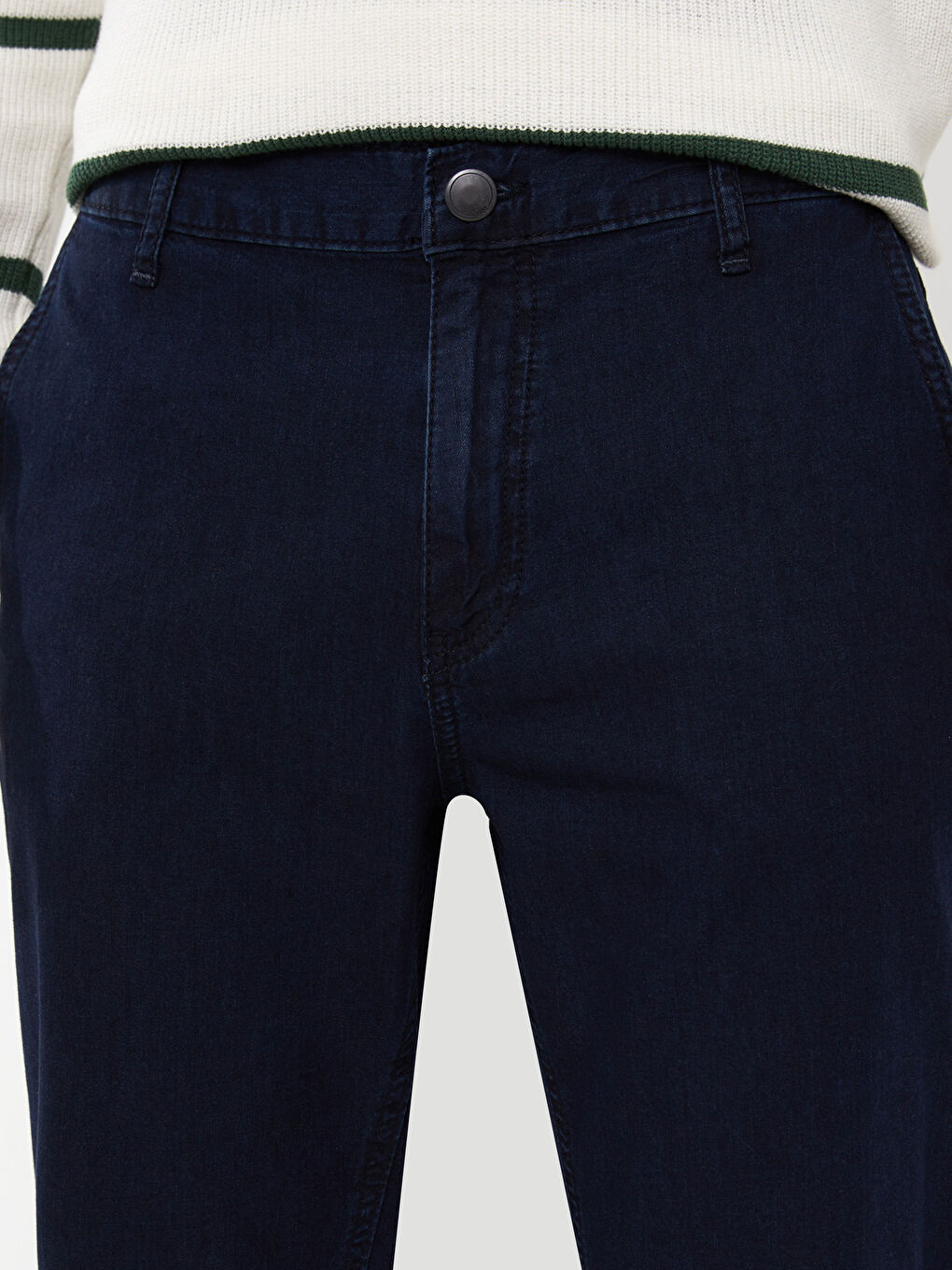 İndigo Rahat Kalıp Erkek Jean Şort-3