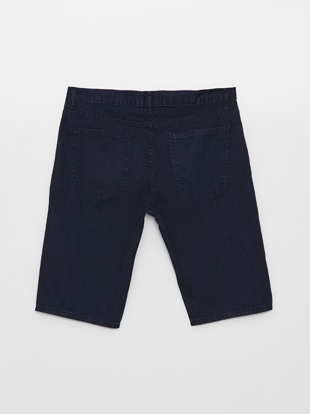 İndigo Rahat Kalıp Erkek Jean Şort-6