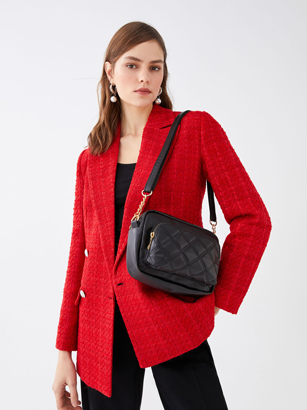 Geantă de umăr pentru femei cu aspect de piele