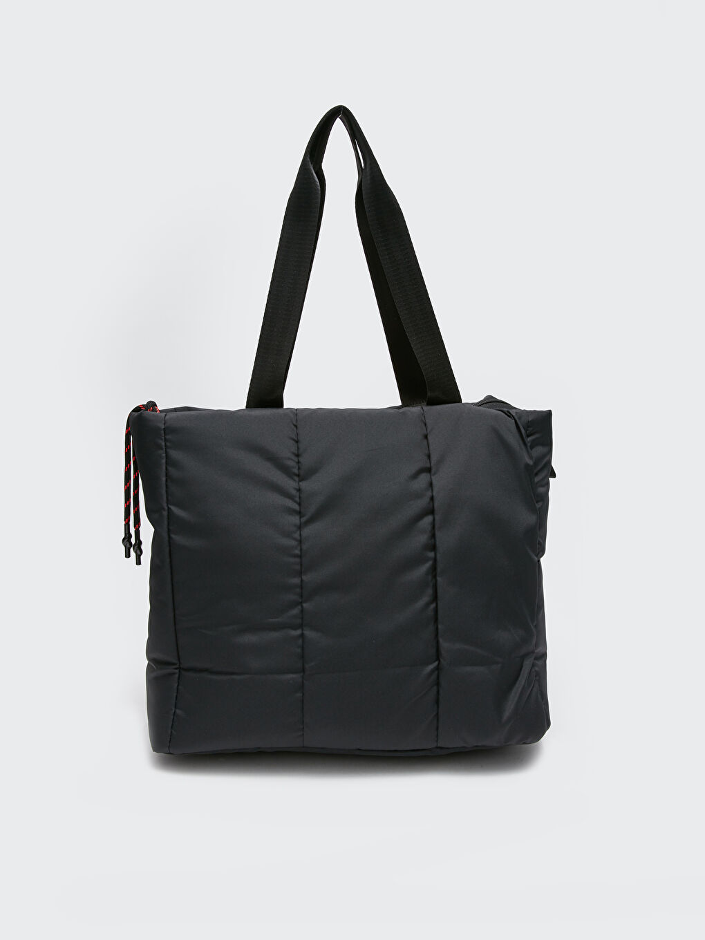 Siyah Paraşüt Kumaş Kadın Tote Çanta-2