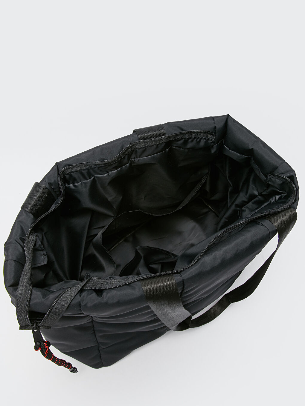 Siyah Paraşüt Kumaş Kadın Tote Çanta-5