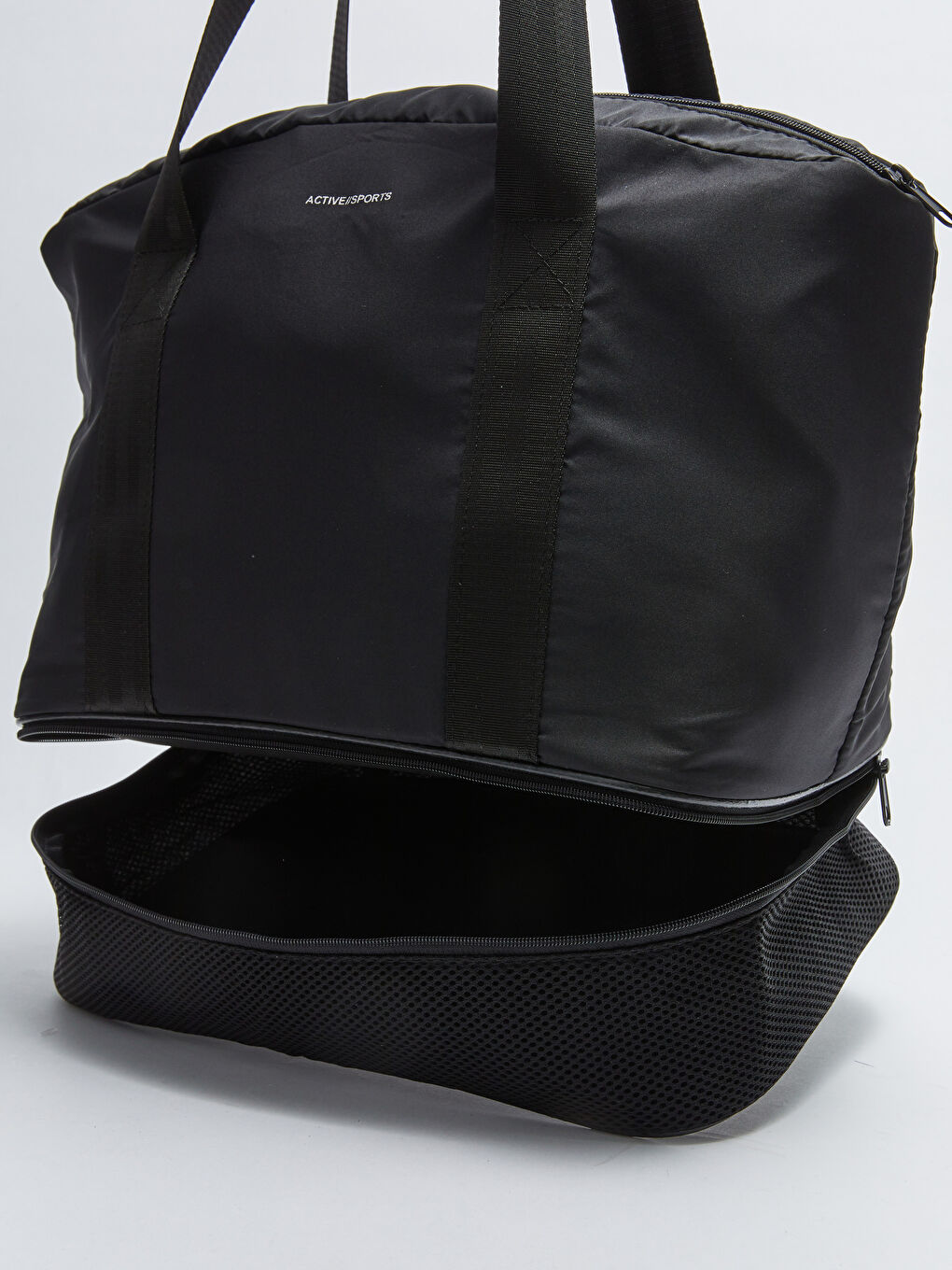 Siyah Paraşüt Kumaş Kadın Spor Çantası-5