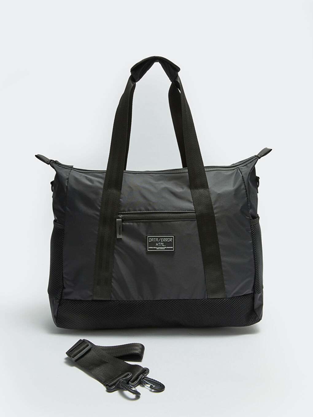 Siyah Etiket Detaylı Kadın Spor Çantası-2