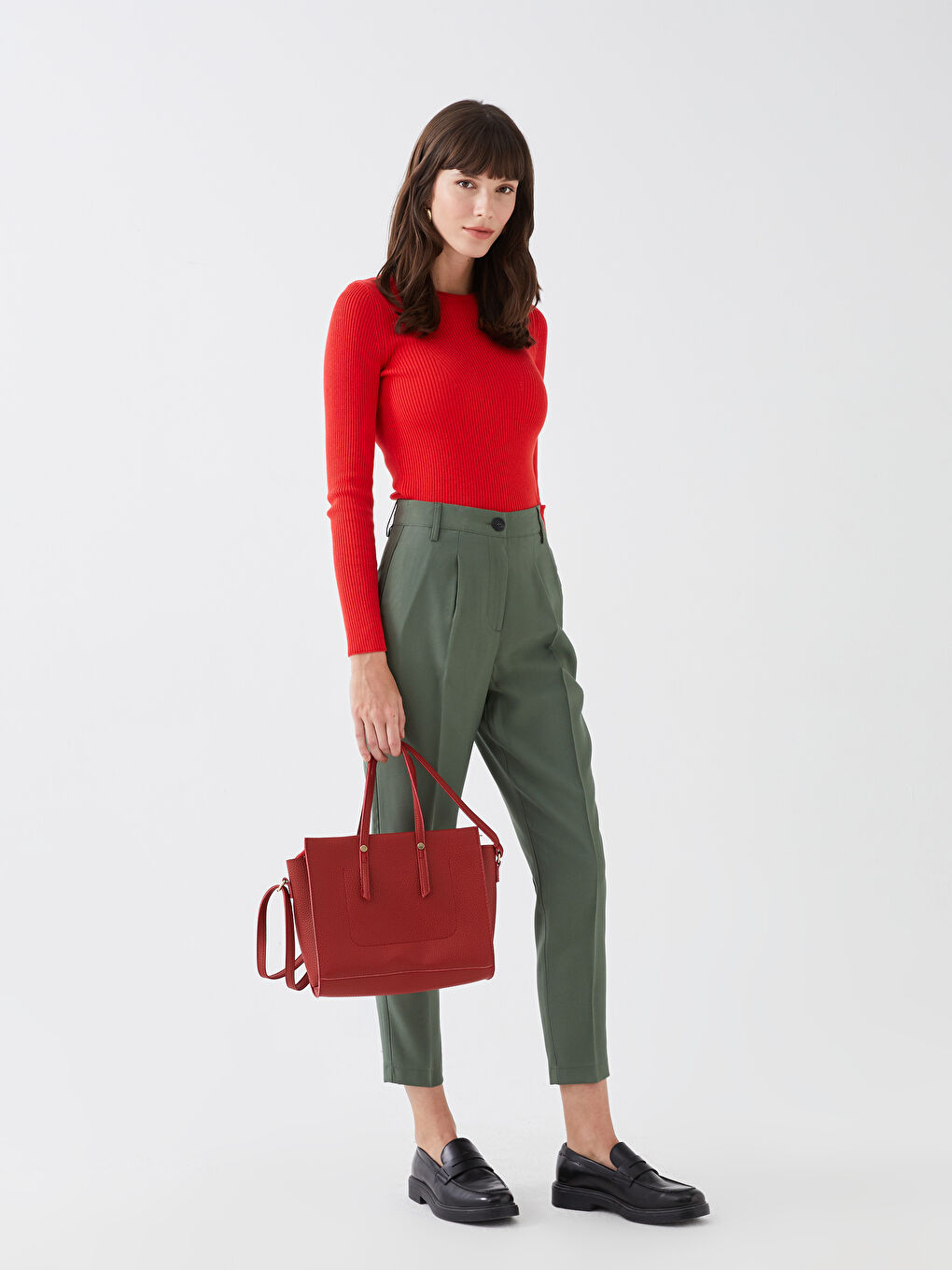 Geantă de umăr pentru femei cu aspect de piele-2