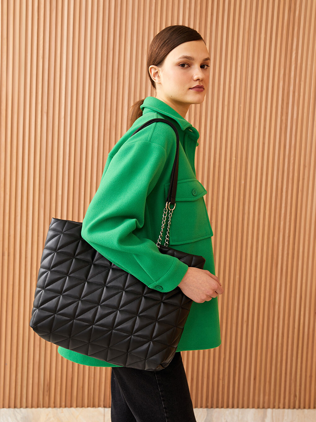 Әйелдерге арналған жасанды былғары өрнекті иық сөмкесі