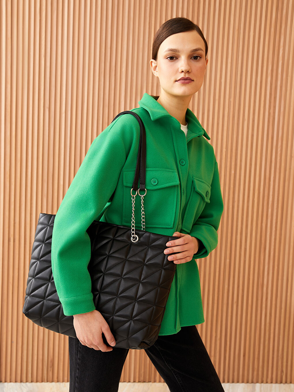 Әйелдерге арналған жасанды былғары өрнекті иық сөмкесі-1