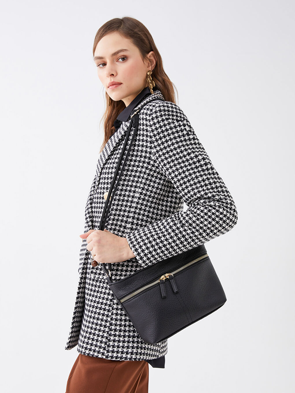 Leather-Look Women's Crossbody Bag -S38685Z8-HUC