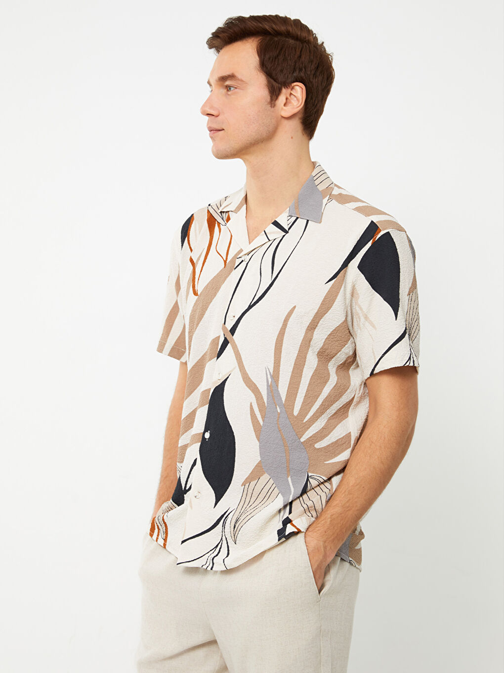 LCW Vision Regular Fit Short Sleeve Patterned Men's Shirt -S38702Z8-SWQ