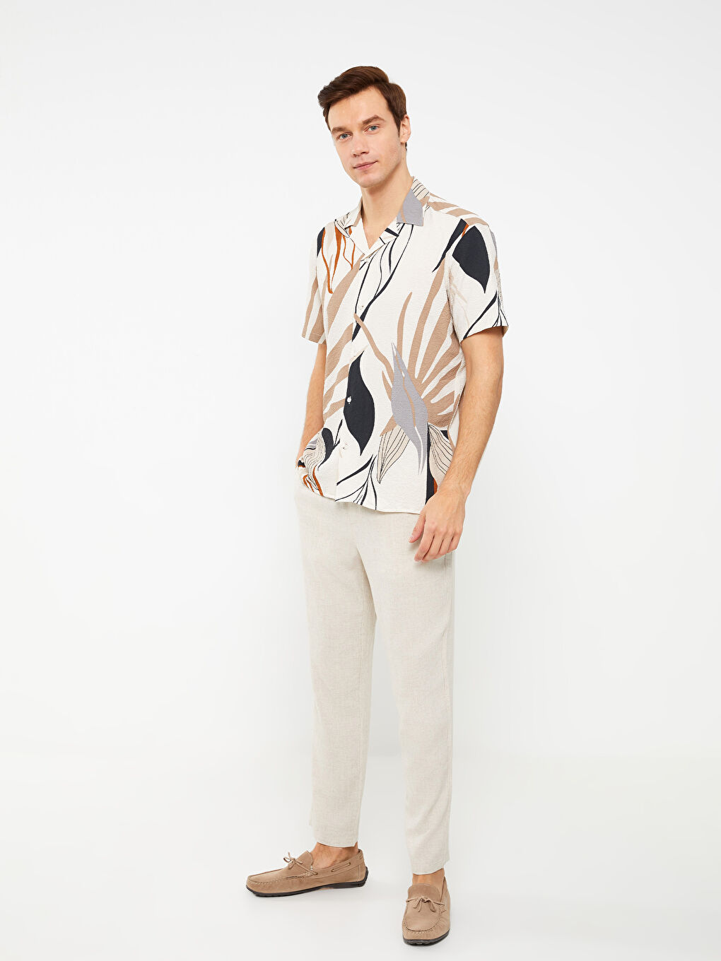 LCW Vision Regular Fit Short Sleeve Patterned Men's Shirt -S38702Z8-SWQ