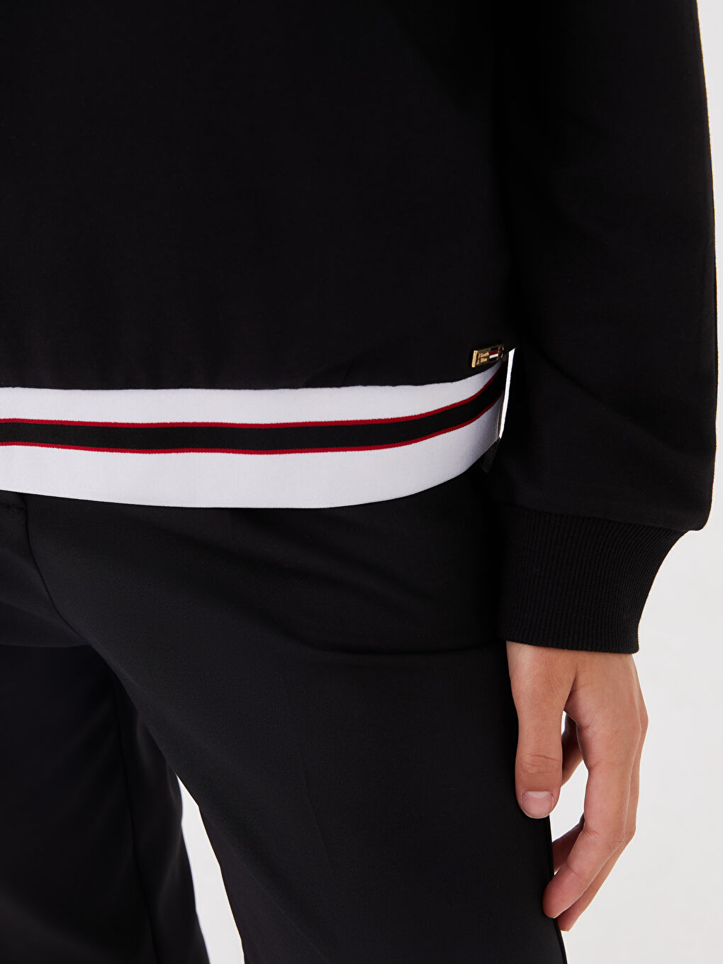 Crew Neck Plain Long Sleeve Women's Sweatshirt-3