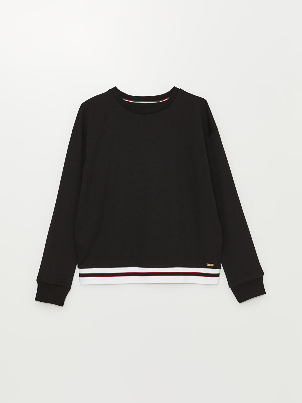 Crew Neck Plain Long Sleeve Women's Sweatshirt-5