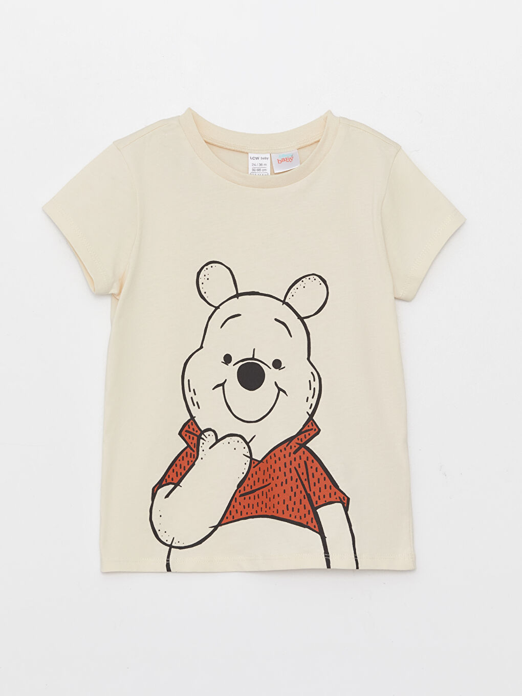 მრგვალი საყელო მოკლე სახელო ვინი პუჰი ნაბეჭდი ბიჭის პიჟამის ნაკრები-1