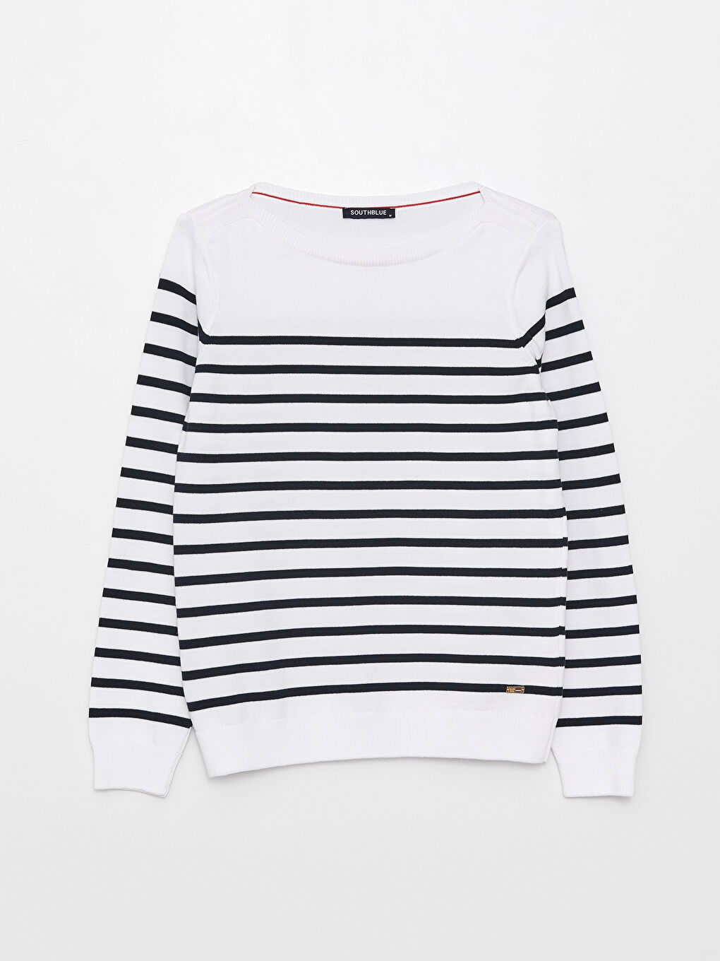 Crew Neck Striped Long Sleeve Women's Knitwear Sweater-5