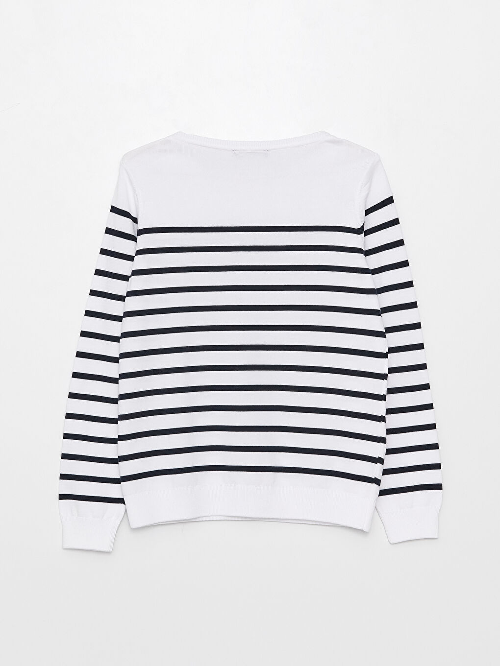 Crew Neck Striped Long Sleeve Women's Knitwear Sweater-6