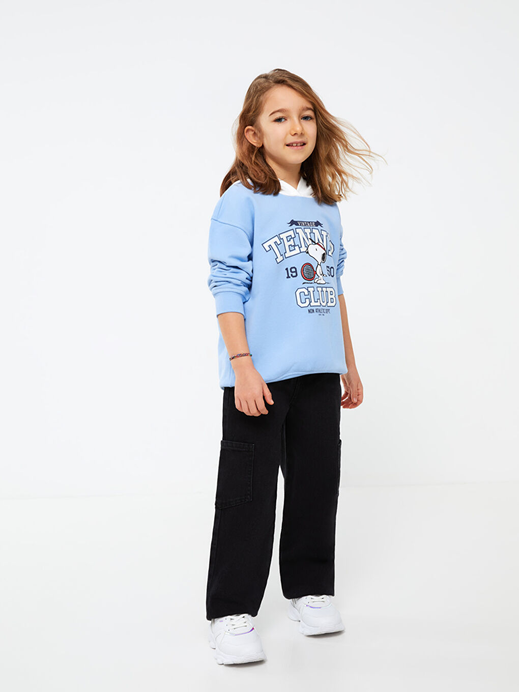 Hoodie Snoopy Printed Long Sleeve Girls' Sweatshirt -S38722Z4-GJY