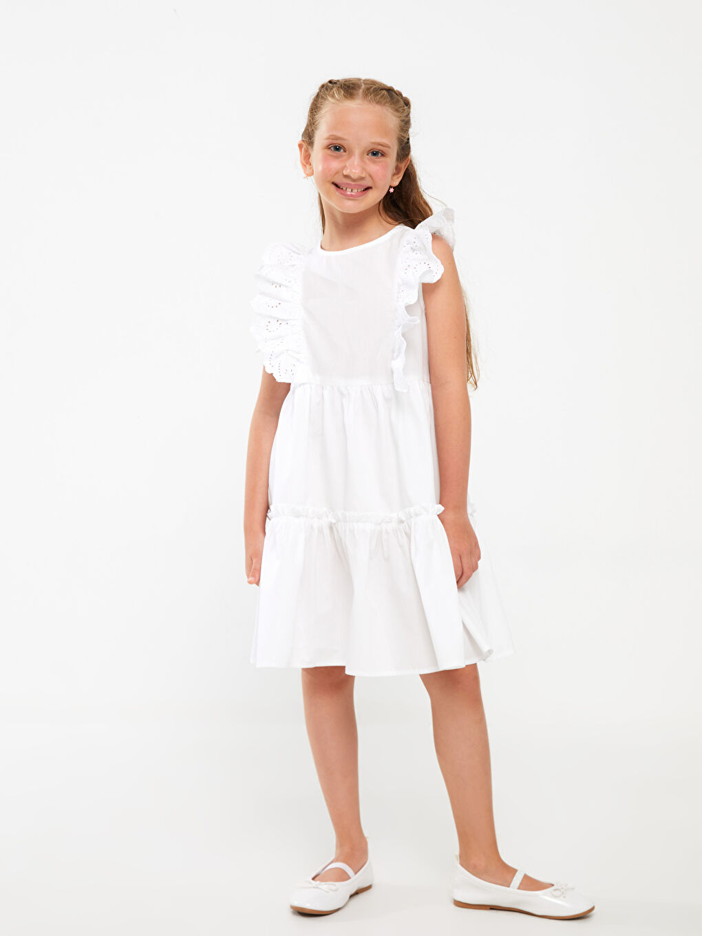 Crew Neck Girls' Dress -S38733Z4-Q6K