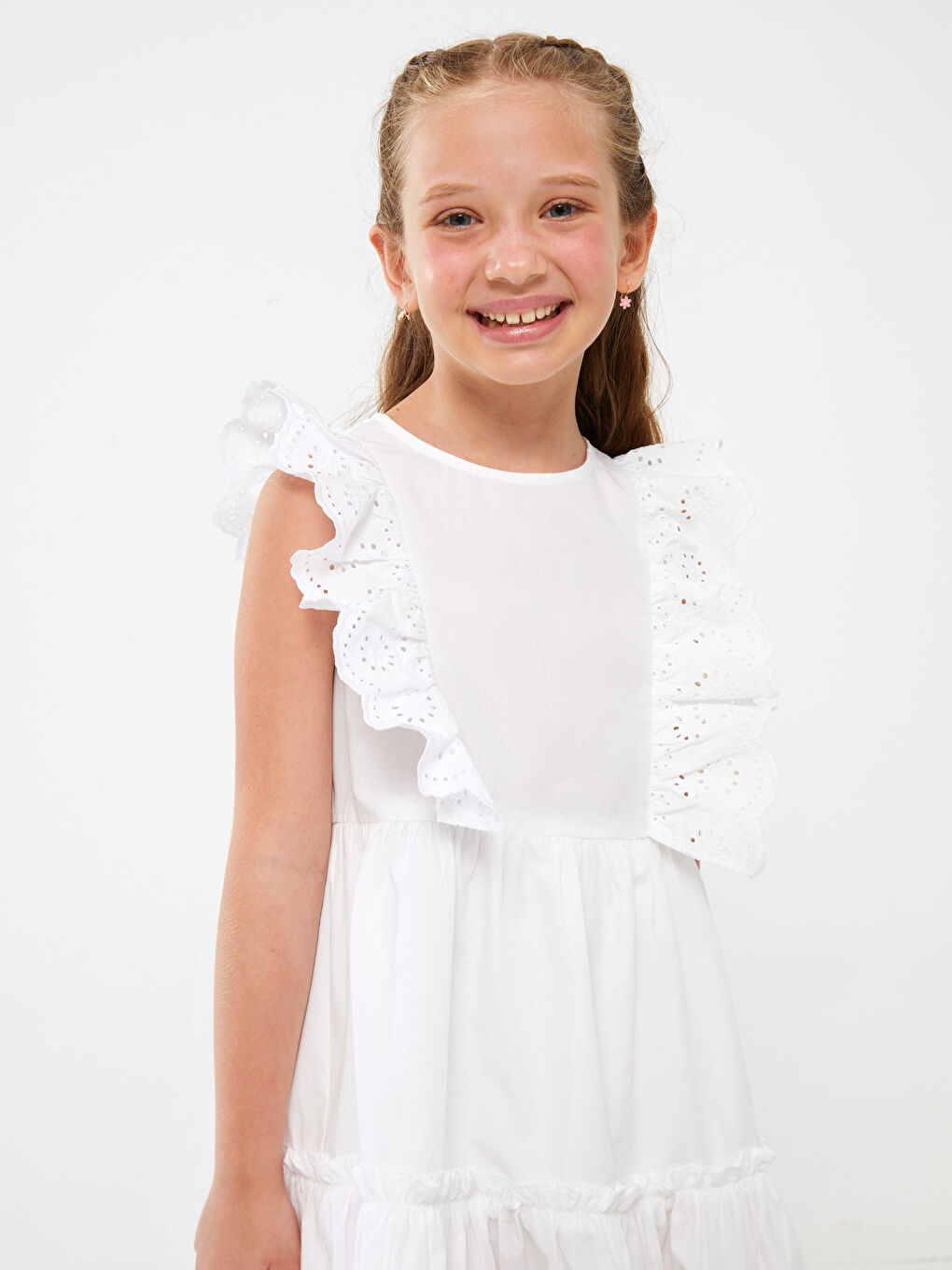 Crew Neck Girls' Dress -S38733Z4-Q6K