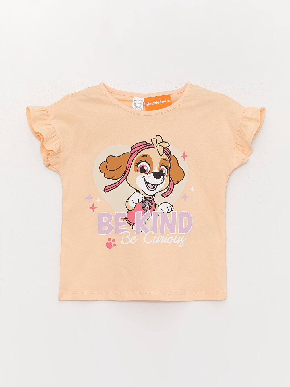 Crew Neck Short Sleeve Paw Patrol Printed Baby Girl Pajamas Set-1