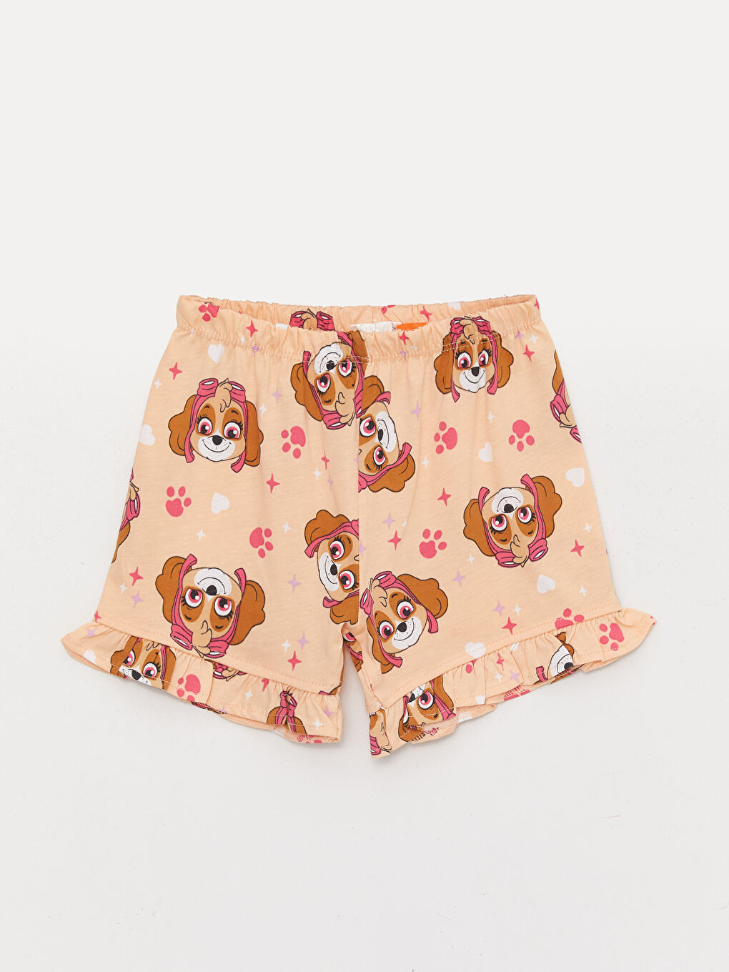 Crew Neck Short Sleeve Paw Patrol Printed Baby Girl Pajamas Set-2