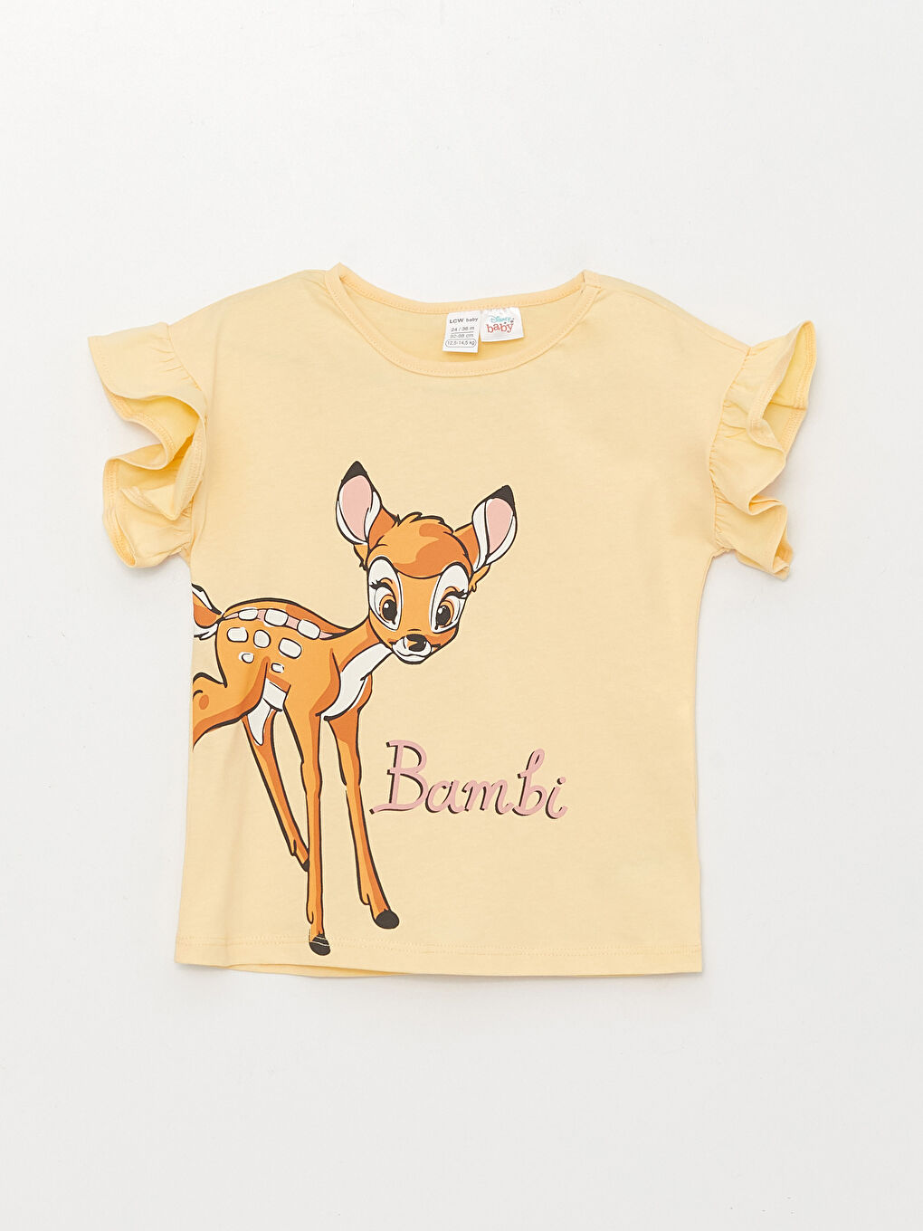 LCW baby Crew Neck Short Sleeve Bambi Printed Baby Girl Pajamas Set -S38735Z1-SBF