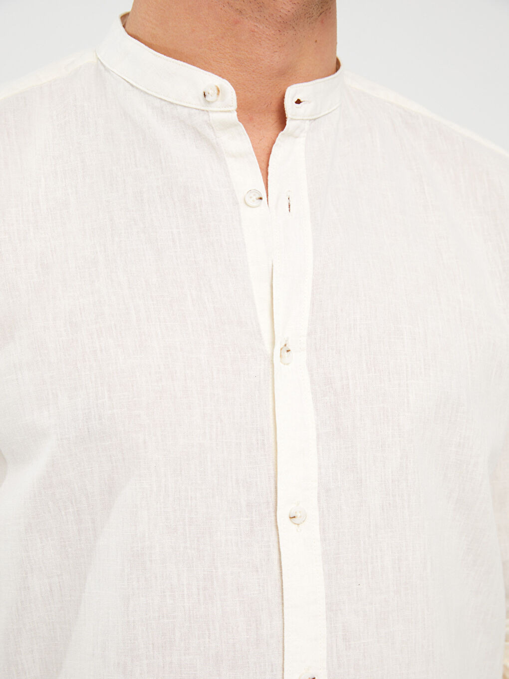 Рубашка Мужская Слим Фит С Длинным Рукавом Из Льняной Смеси-3