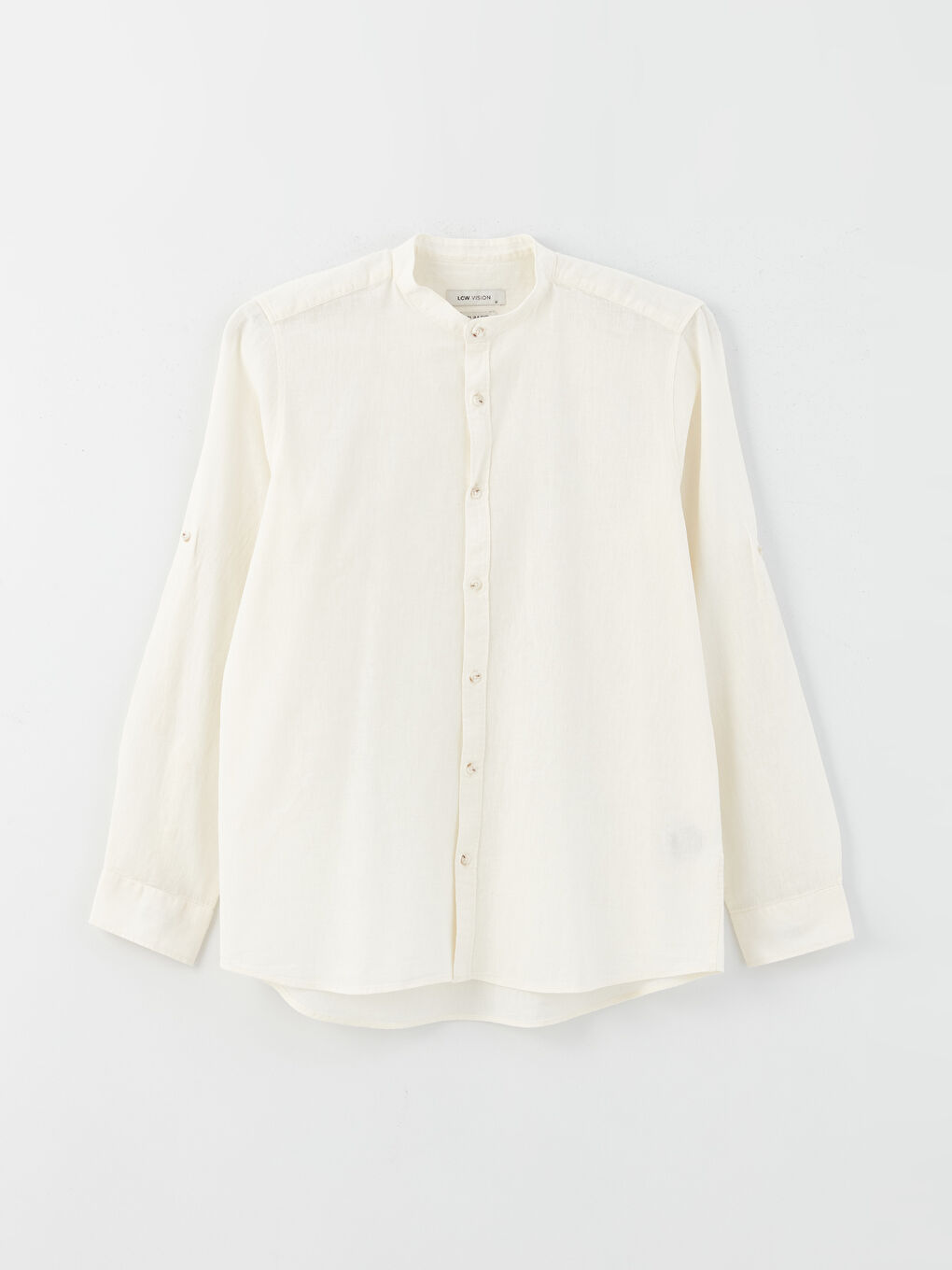 Рубашка Мужская Слим Фит С Длинным Рукавом Из Льняной Смеси-5