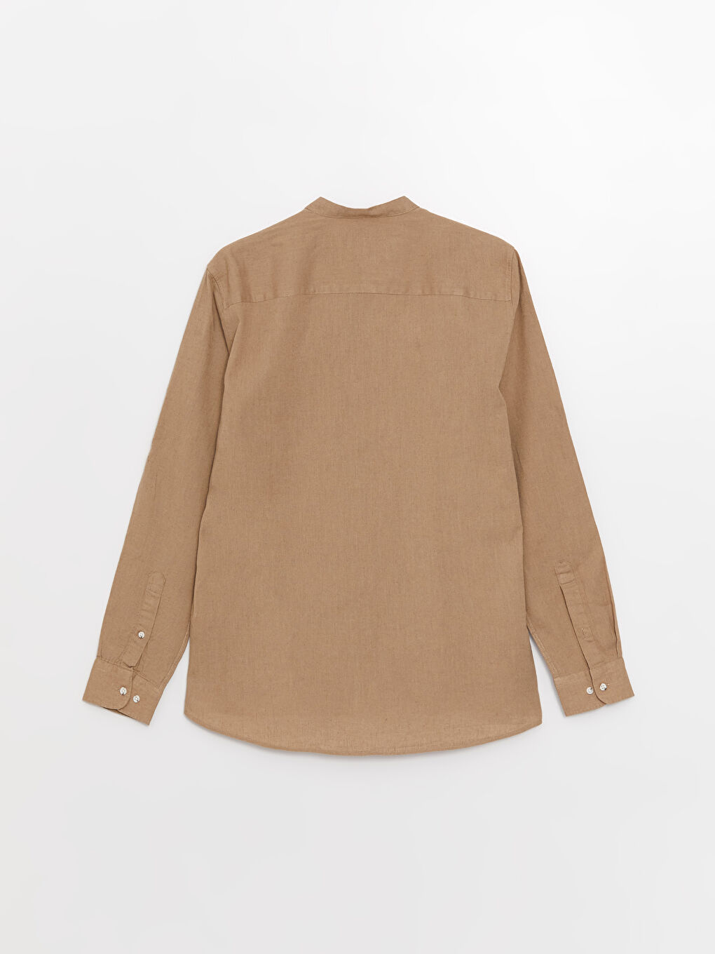 Ерлерге арналған тар пішім ұзын жең зығыр қоспасы жейде-6