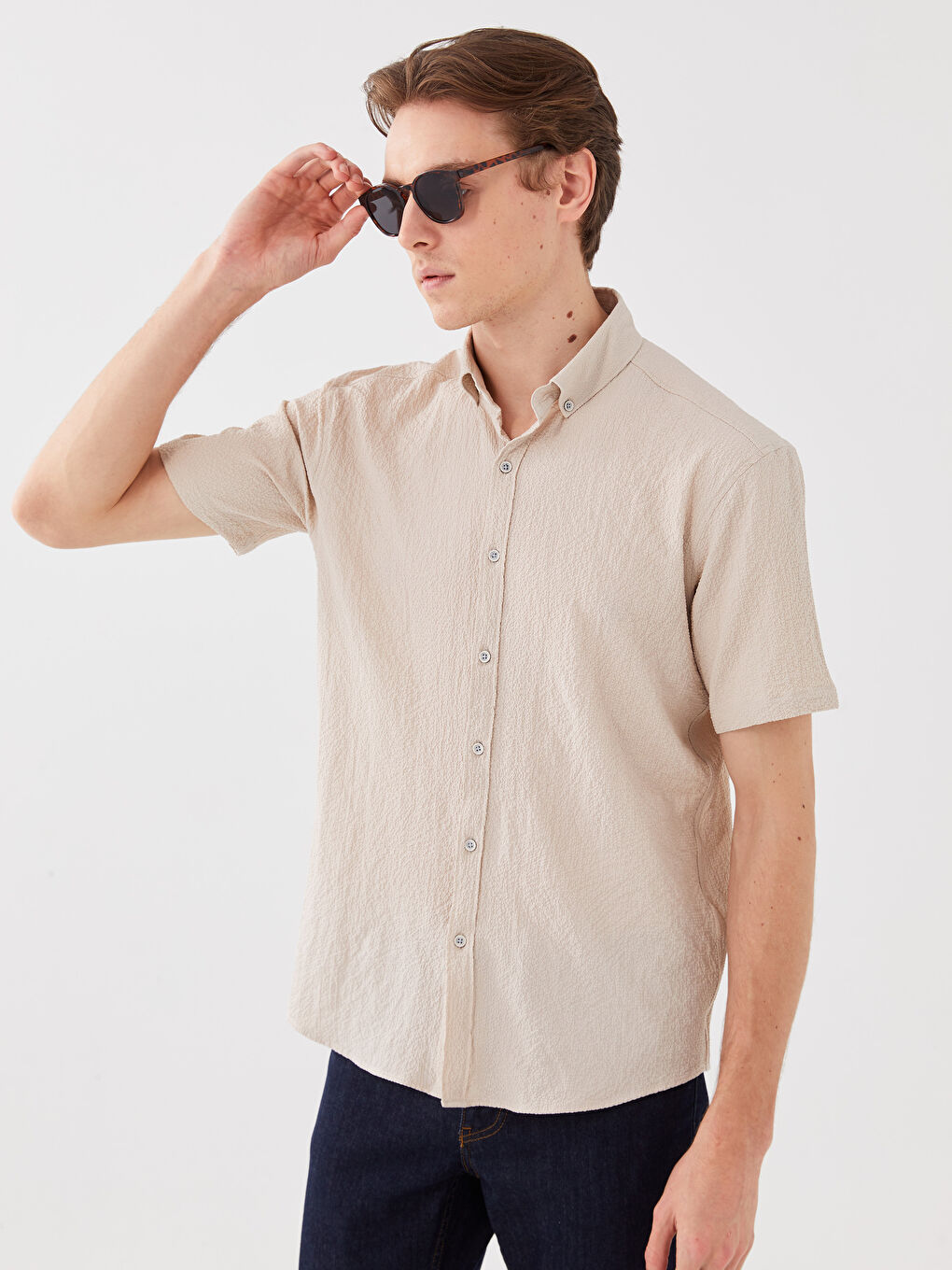 LCW Vision Regular Fit Short Sleeve Men's Shirt -S38745Z8-SYN