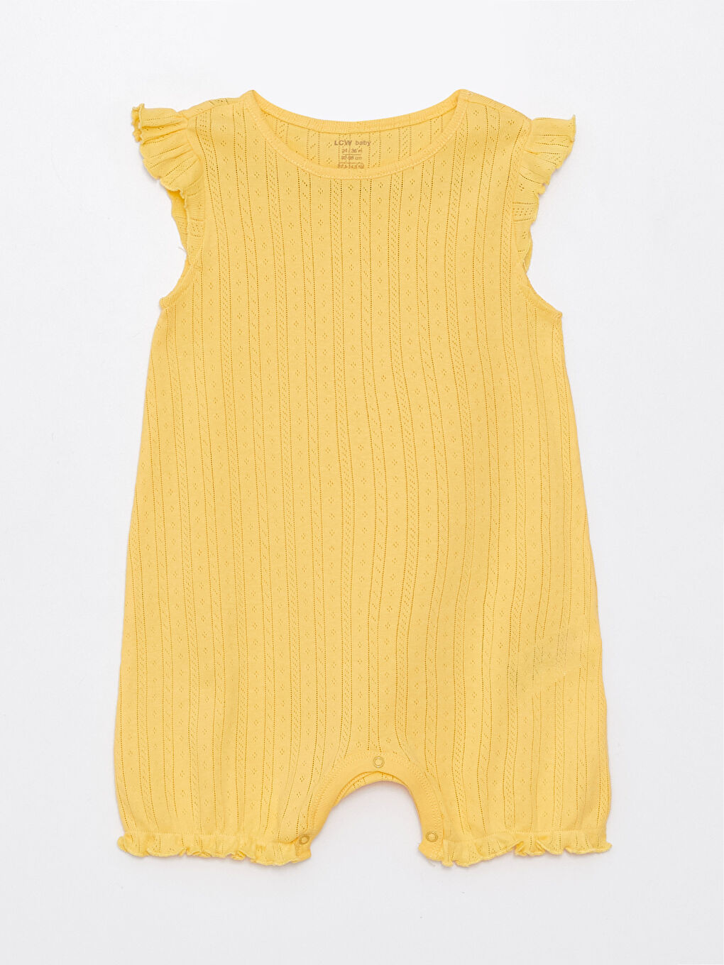 Ekru Bisiklet Yaka Desenli Kız Bebek Tulum 2'li-1