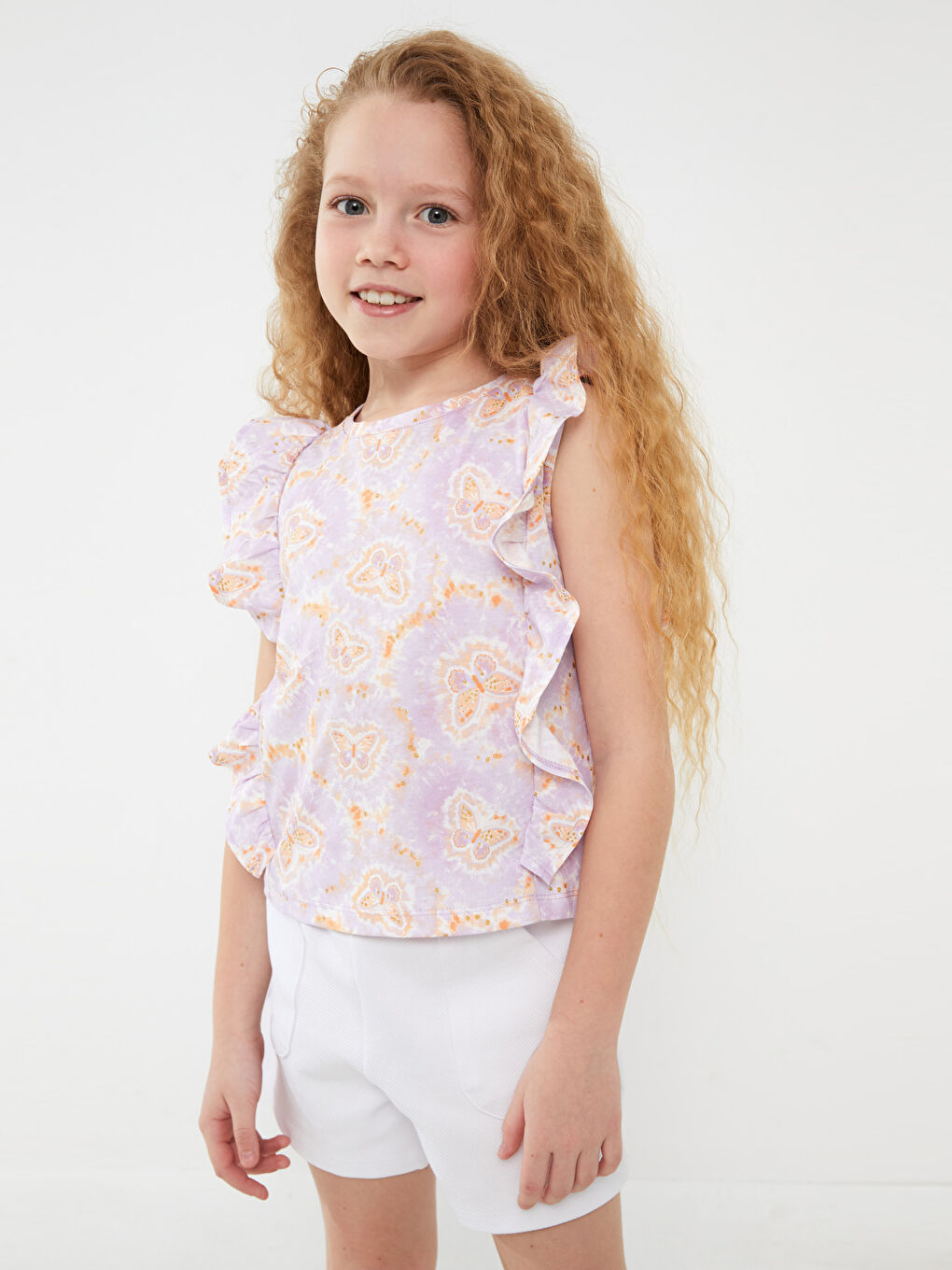 قميص بنات كول مدور منقوش-1