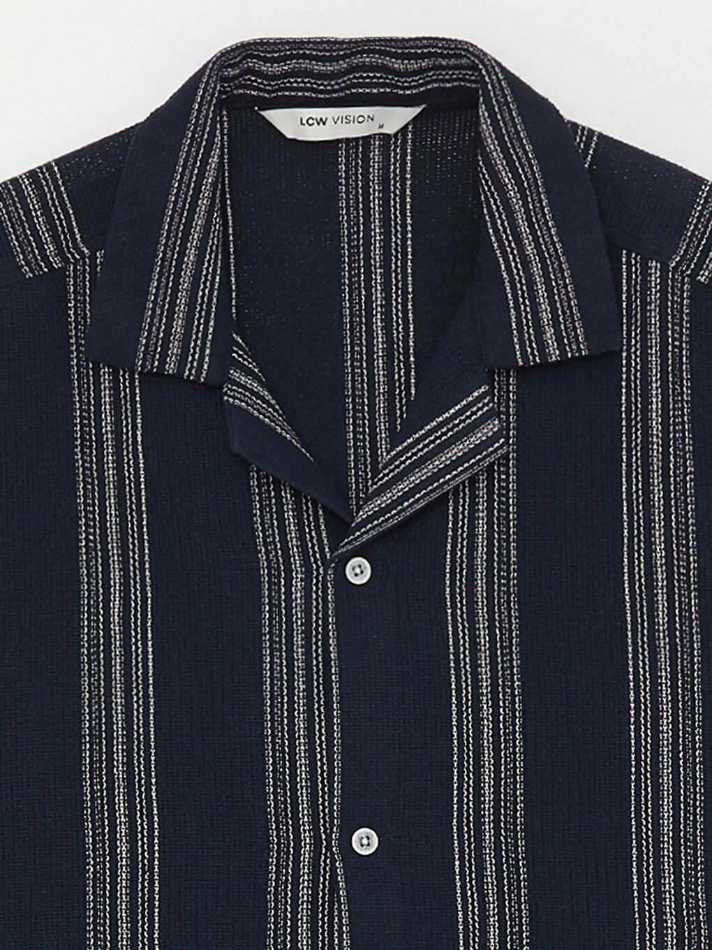 ерлерге арналған жолақты қысқа жең стандартты пішім жейде-7