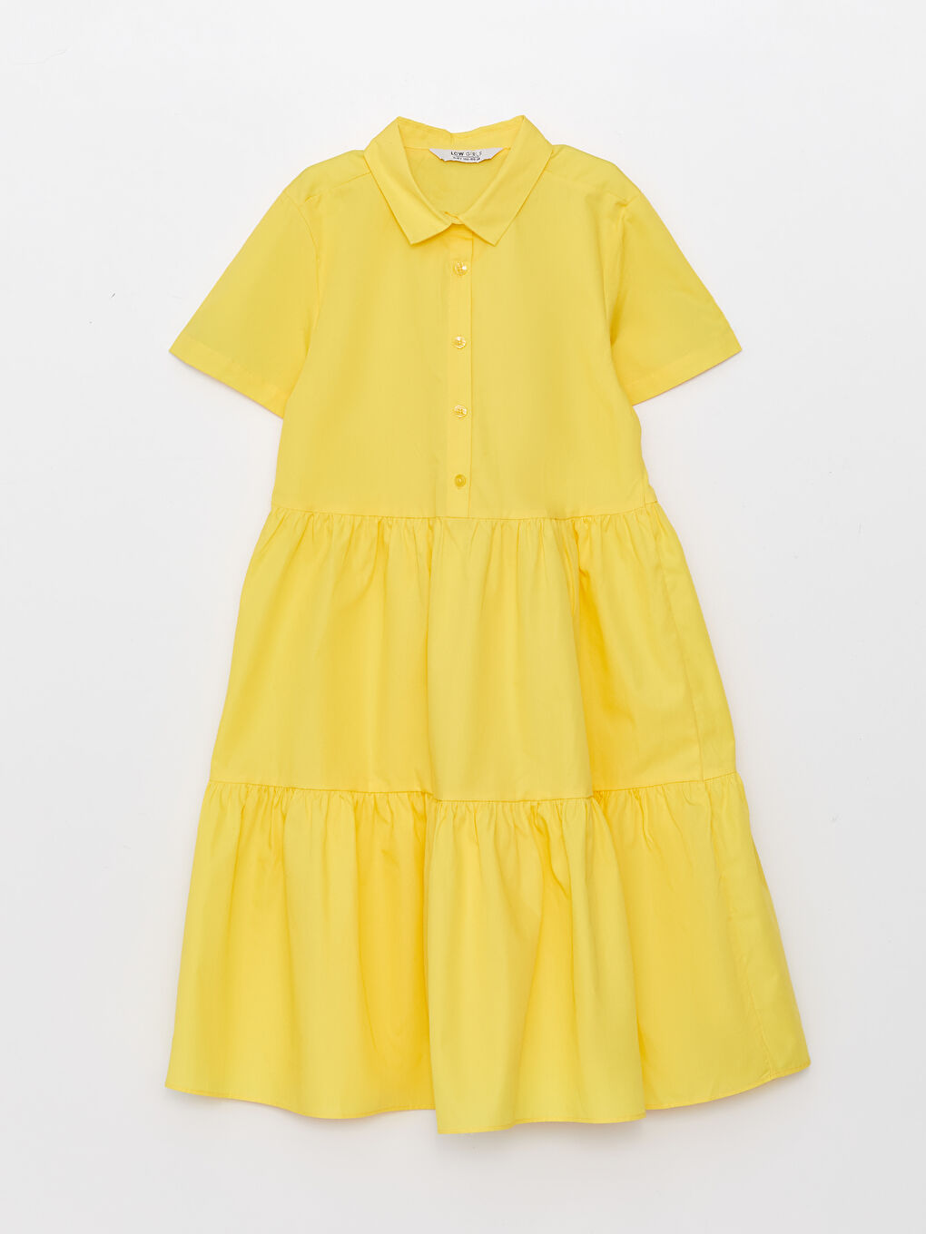 Shirt Neck Basic Short Sleeve Girl Dress -S38791Z4-FYP