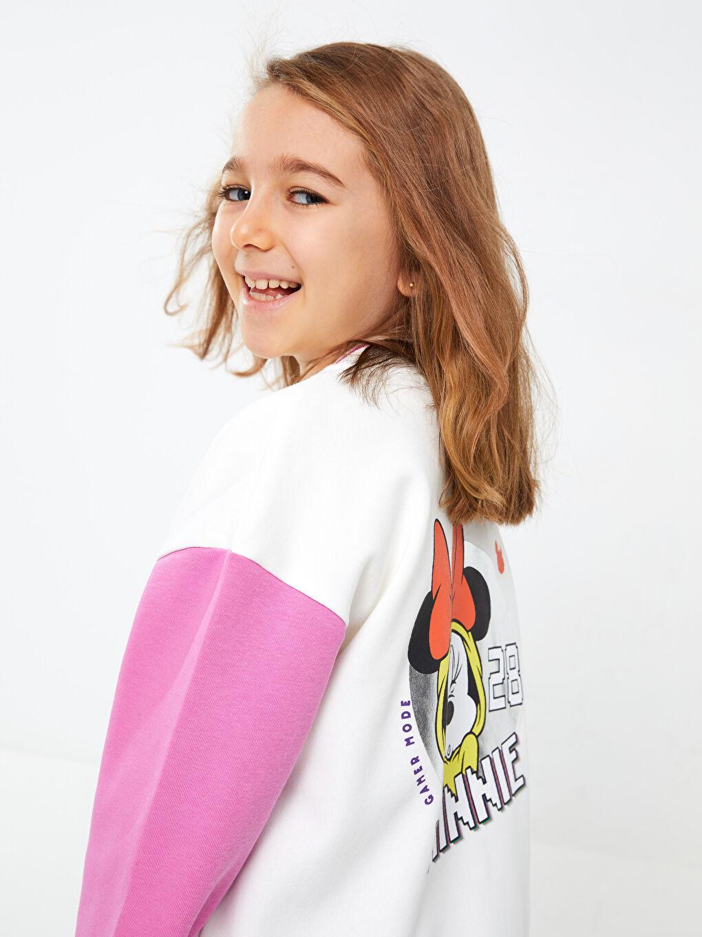 LCW Kids Minnie Mouse Printed Long Sleeve Girls' College Jacket -S38806Z4-FDU