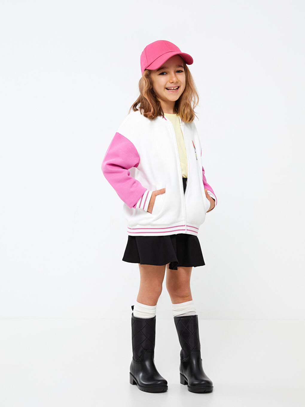 LCW Kids Minnie Mouse Printed Long Sleeve Girls' College Jacket -S38806Z4-FDU