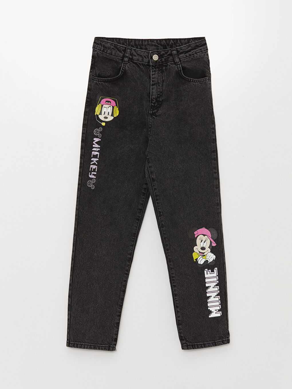 جينز بناتي مطبوع ميكي وميني ماوس