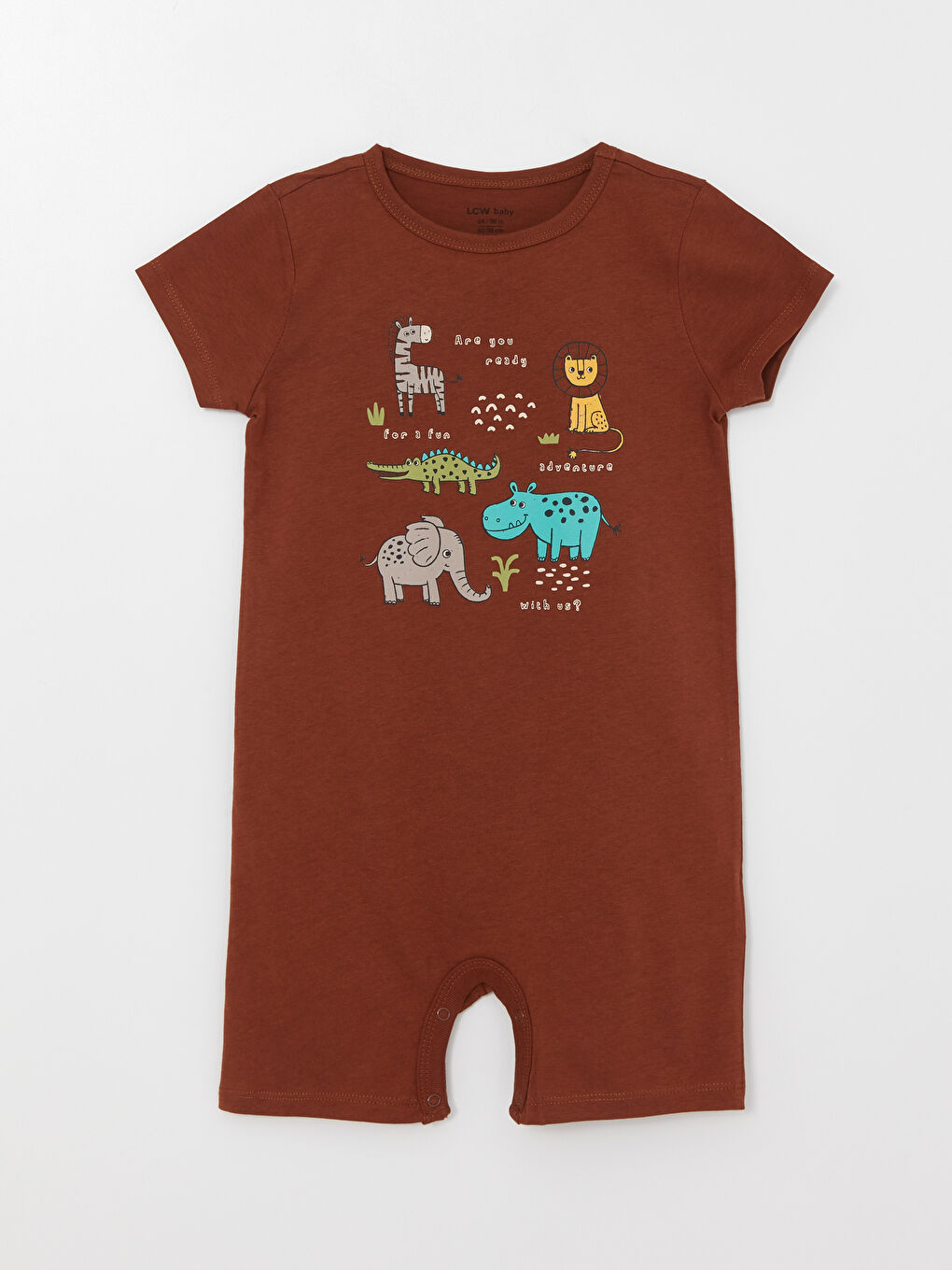 Crew Neck Short Sleeve Printed Baby Boy Rompers 2 Pack-1