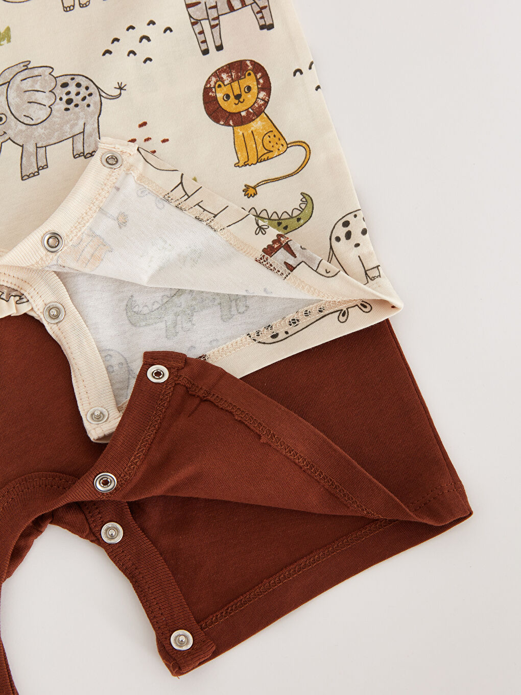 Crew Neck Short Sleeve Printed Baby Boy Rompers 2 Pack-3