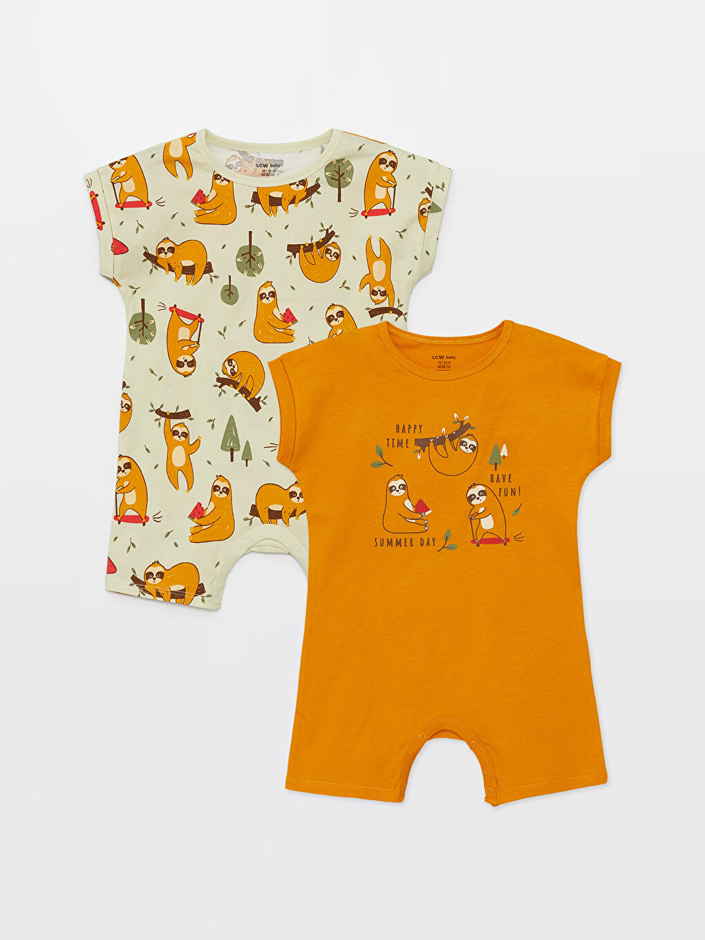 Crew Neck Short Sleeve Printed Baby Boy Rompers 2 Pack -S38824Z1-S6S
