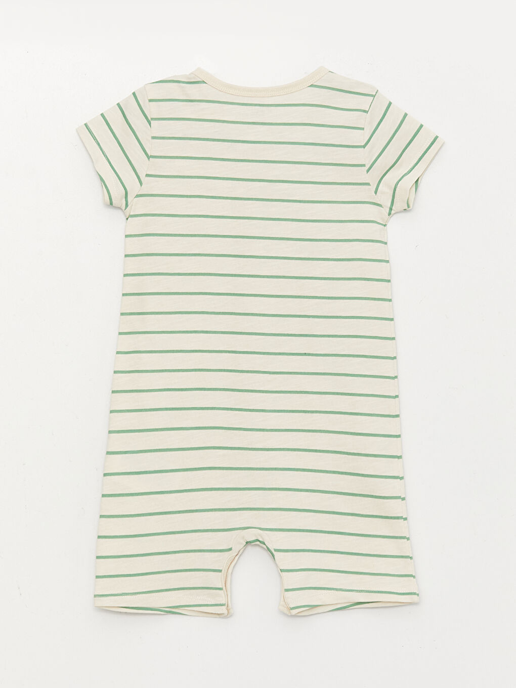 Yeşil Bisiklet Yaka Kısa Kollu Baskılı Erkek Bebek Tulum-1