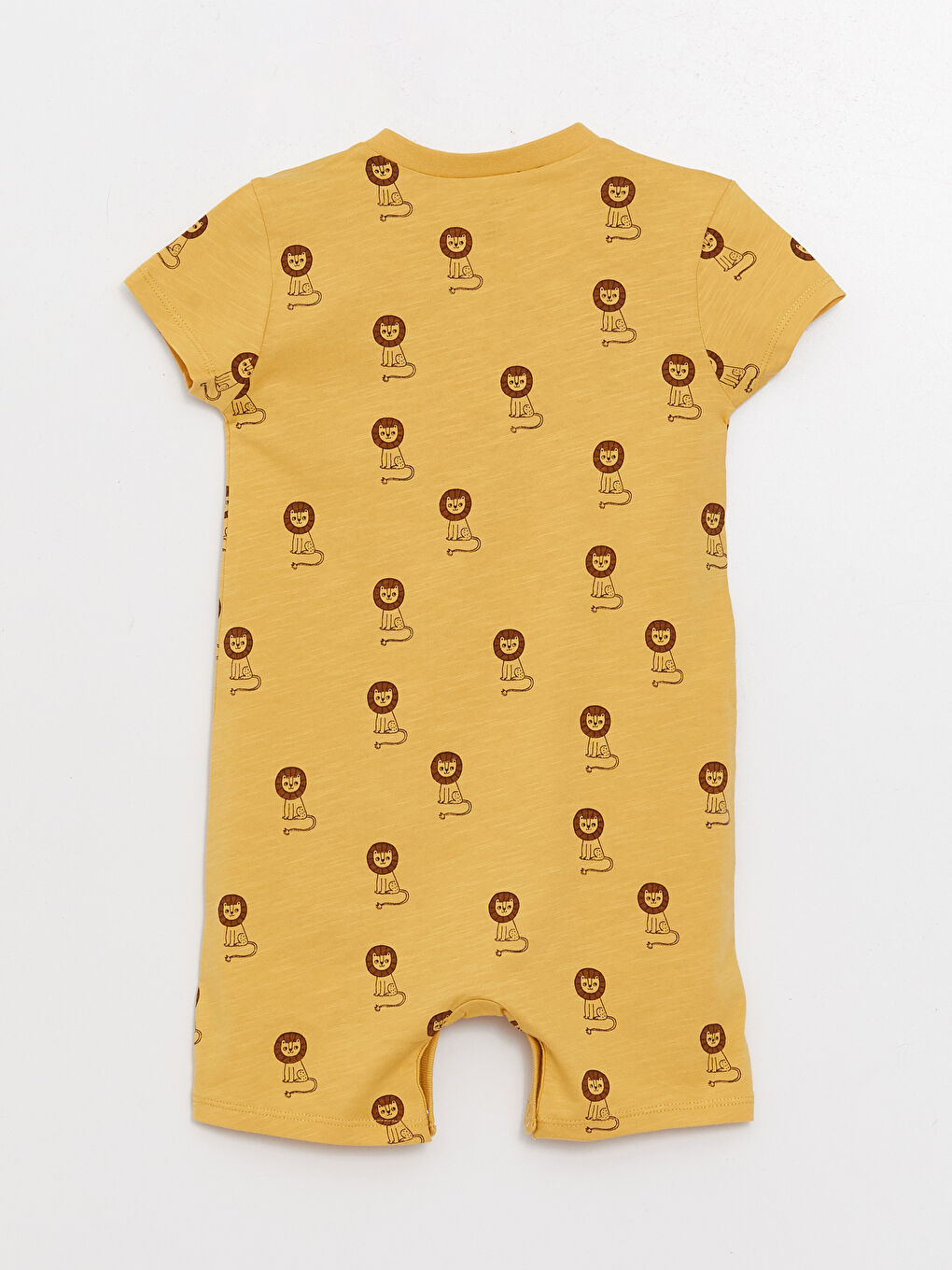 LCW baby Sari Bisiklet Yaka Kısa Kollu Baskılı Erkek Bebek Tulum - 1