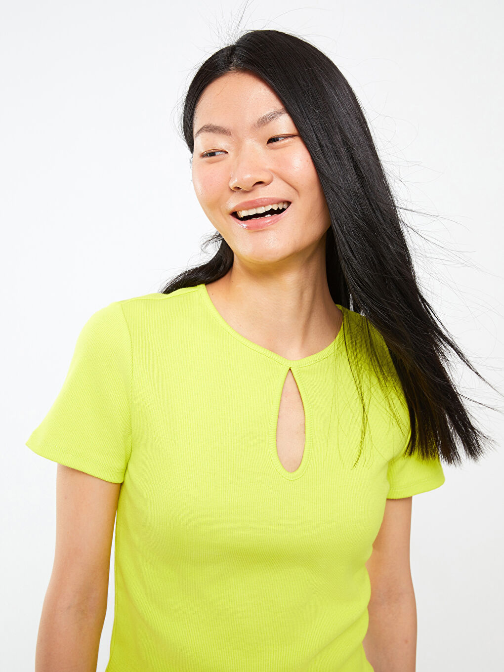 Crew Neck Plain Short Sleeve Women's Crop