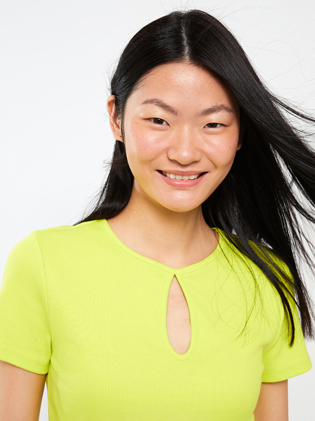 Crew Neck Plain Short Sleeve Women's Crop-2