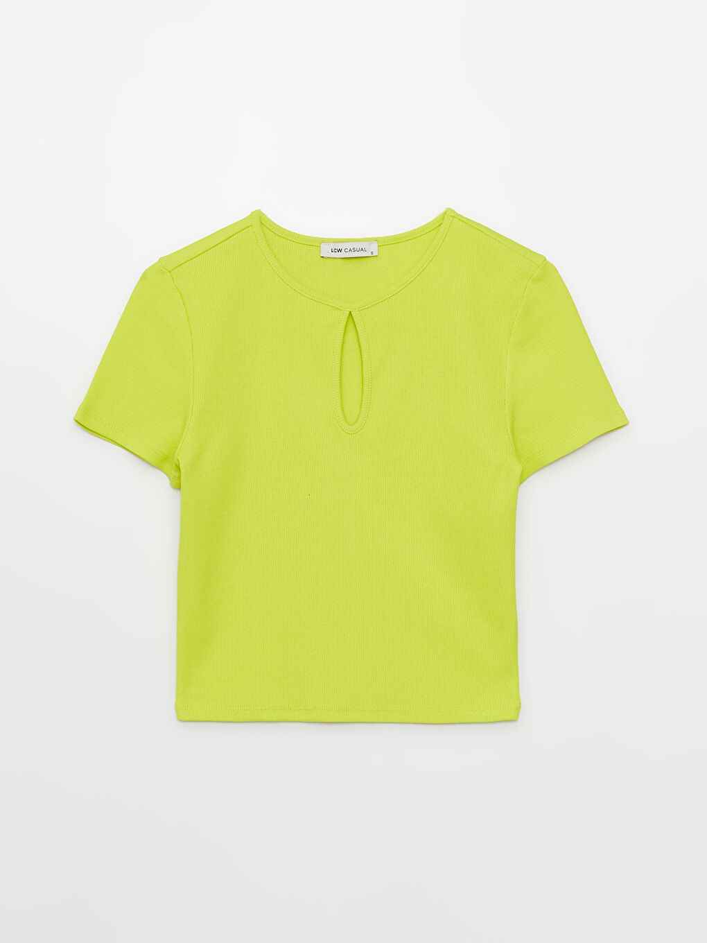 Crew Neck Plain Short Sleeve Women's Crop-6
