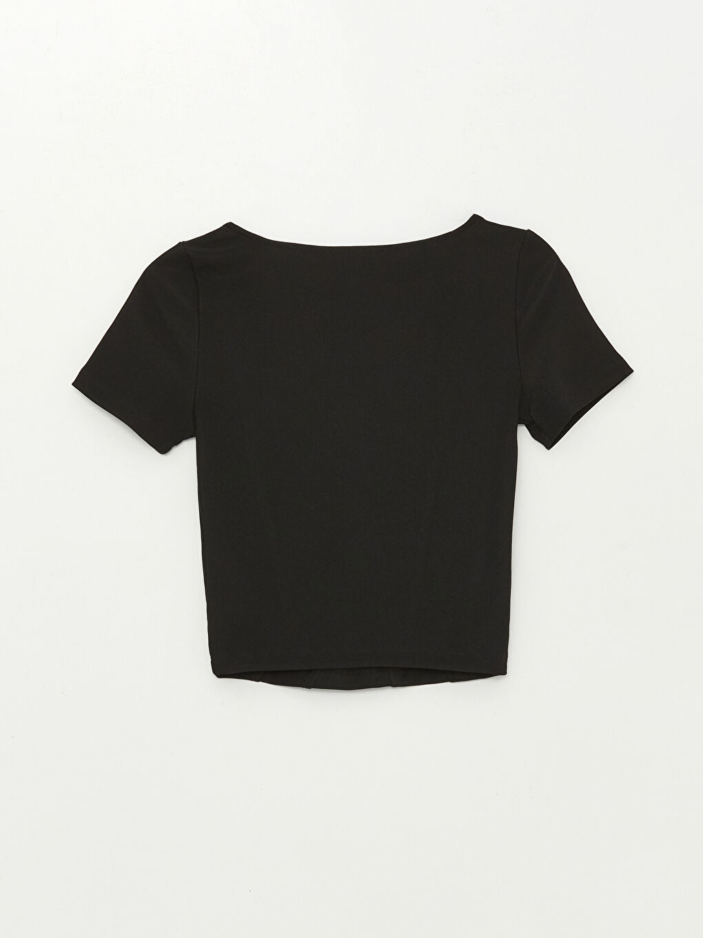 Женская футболка с квадратным воротником, прямым кроем и коротким рукавом-6