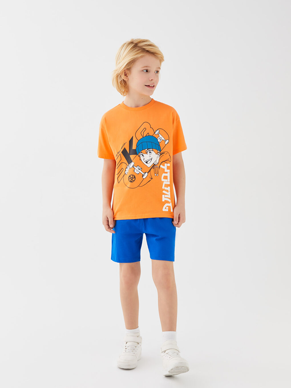 Comfortable Fit Crew Neck Printed Boys T-Shirt -S38845Z4-GBE